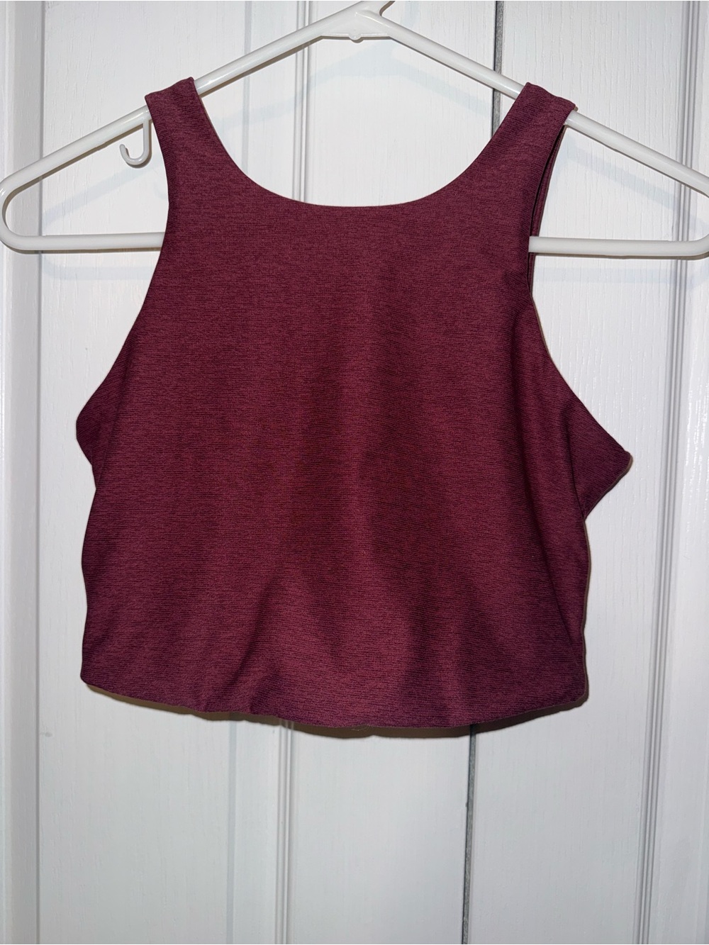 Outdoor Voices Colorblock Racerback Crop Top Burgundy Taupe Yellow Size S